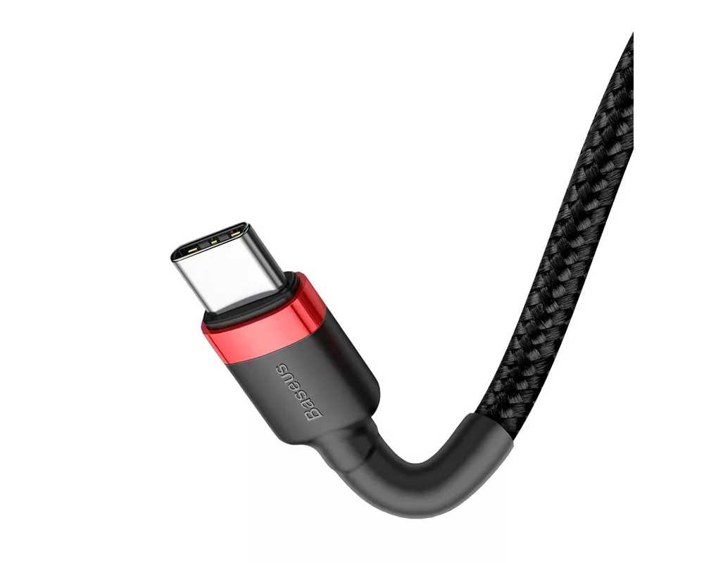 Кабел Кабел Baseus Cafule USB-C PD /USB-C PD PD2.0 60W 20V 3A QC3.0, 2м CATKLF-H91 - черен/червен 6