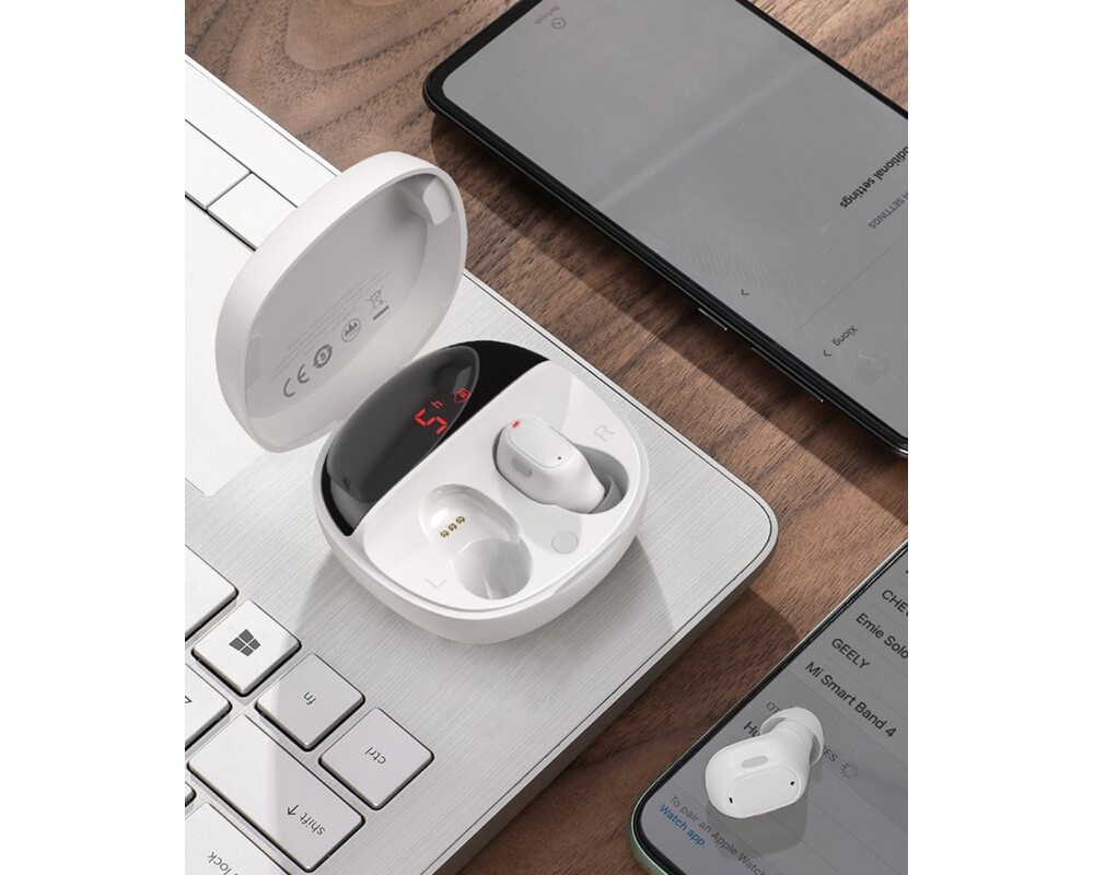 Слушалки Безжични Bluetooth Baseus NGWM010002 Encok WM01 Plus TWS бели 6