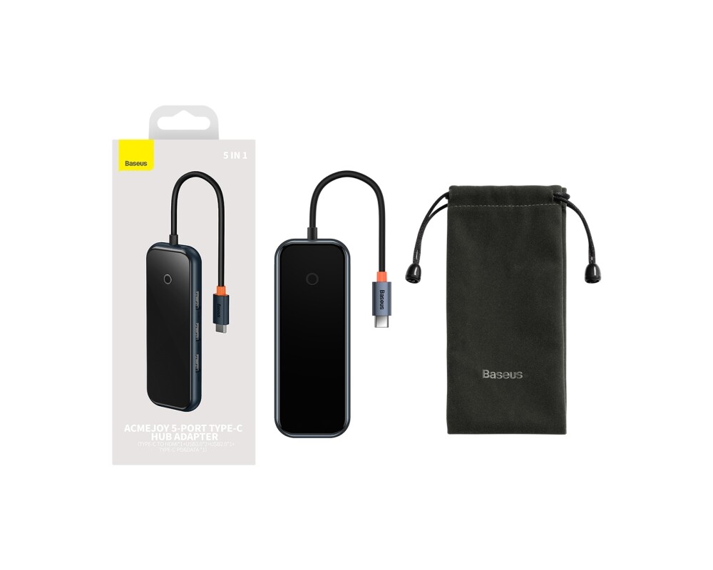 USB хъб Baseus Extreme II WKJZ010213 5 в 1 USB Type-C към USB3.0x2+USB2.0+USB Type-C+HDMI - тъмно сив 3