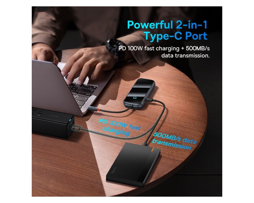 USB хъб Baseus Extreme II WKJZ010213 5 в 1 USB Type-C към USB3.0x2+USB2.0+USB Type-C+HDMI - тъмно сив 5