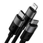 Кабел Baseus StarSpeed USB към M+L+C 3.5A Fast Charging 1.2м CAXS000001 - черен 3