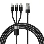 Кабел Baseus StarSpeed USB към M+L+C 3.5A Fast Charging 1.2м CAXS000001 - черен 2