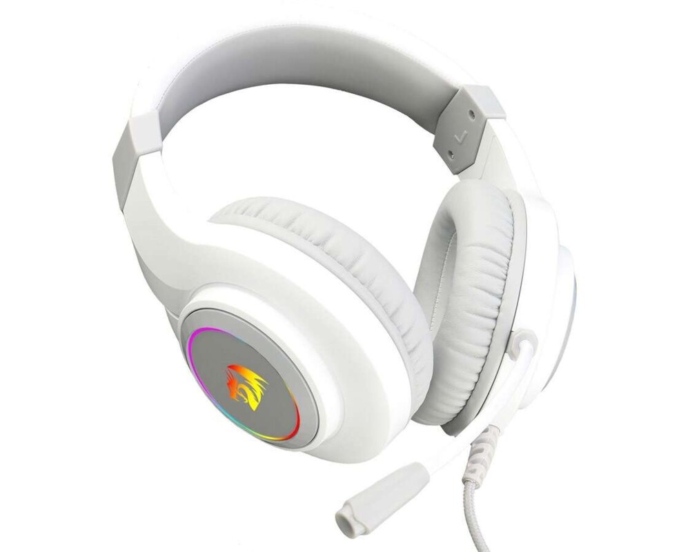 Слушалки USB RGB LED геймърски с микрофон Redragon Hylas H260-W 4