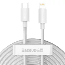  Кабел Baseus TZCATLZJ-02 USB-C към Lightning за бързо зареждане 2 броя, PD 20W, 1.5м - бял 677759 TZCATLZJ-02 на топ цена - PIC.bg