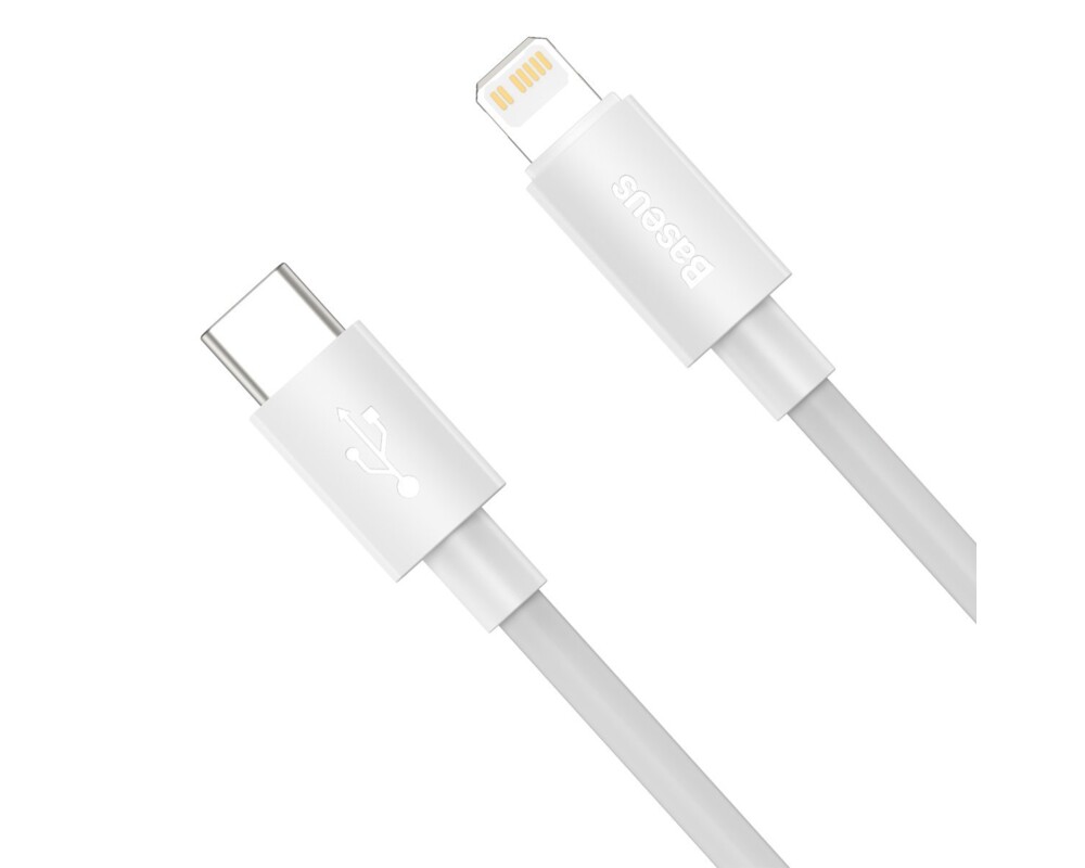 Кабел Кабел Baseus TZCATLZJ-02 USB-C към Lightning за бързо зареждане 2 броя, PD 20W, 1.5м - бял 4