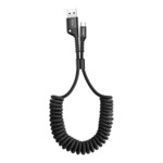 <span>Кабел</span> Кабел Baseus Fish Eye Spring Data Cable Type-C 2A 1м CATSR-01 - черен <span class='catalog-num-in-name'>CATSR-01</span> - 