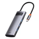 <span>USB хъб</span> Мултифункционален хъб Baseus Metal Gleam Series 5в1 USB-C към 3x USB 3.0 + HDMI + USB-C PD WKWG020013 - сив <span class='catalog-num-in-name'>WKWG020013</span> - 