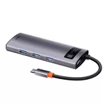 USB хъб Мултифункционален хъб Baseus Metal Gleam Series 5в1 USB-C към 3x USB 3.0 + HDMI + USB-C PD WKWG020013 - сив 6