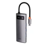 USB хъб Мултифункционален хъб Baseus Metal Gleam Series 5в1 USB-C към 3x USB 3.0 + HDMI + USB-C PD WKWG020013 - сив 3