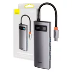USB хъб Мултифункционален хъб Baseus Metal Gleam Series 5в1 USB-C към 3x USB 3.0 + HDMI + USB-C PD WKWG020013 - сив 2