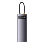 <span>USB хъб</span> Мултифункционален хъб Baseus Metal Gleam Series 8в1 USB-C към 3x USB 3.0 + 2x HDMI + USB-C PD + microSD/SD WKWG050113 - сив <span class='catalog-num-in-name'>WKWG050113</span> - 