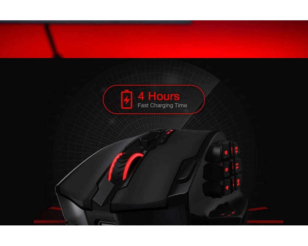 Мишка Безжична и кабелна Redragon M913-BK Impact Elite RGB черна 7