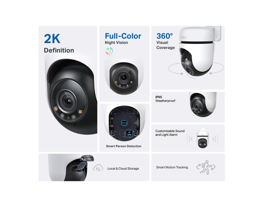 Цифрова IP камера TP-Link Tapo C510W 2K панорамна 2