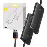 <span>USB хъб</span> Мултифункционален USB хъб Baseus 4 - порта USB-A към 4 x USB 3.0 WKQX080001 - черен <span class='catalog-num-in-name'>WKQX080001</span> - 