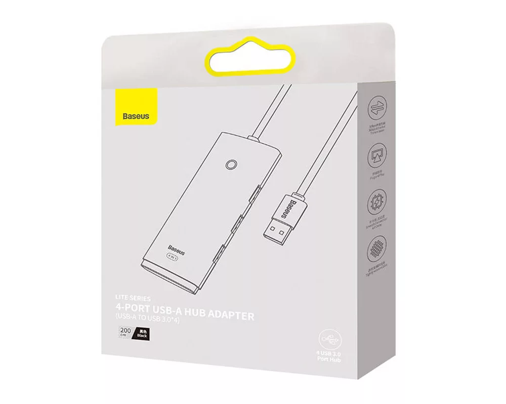 USB хъб Мултифункционален USB хъб Baseus 4 - порта USB-A към 4 x USB 3.0 WKQX080001 - черен 9