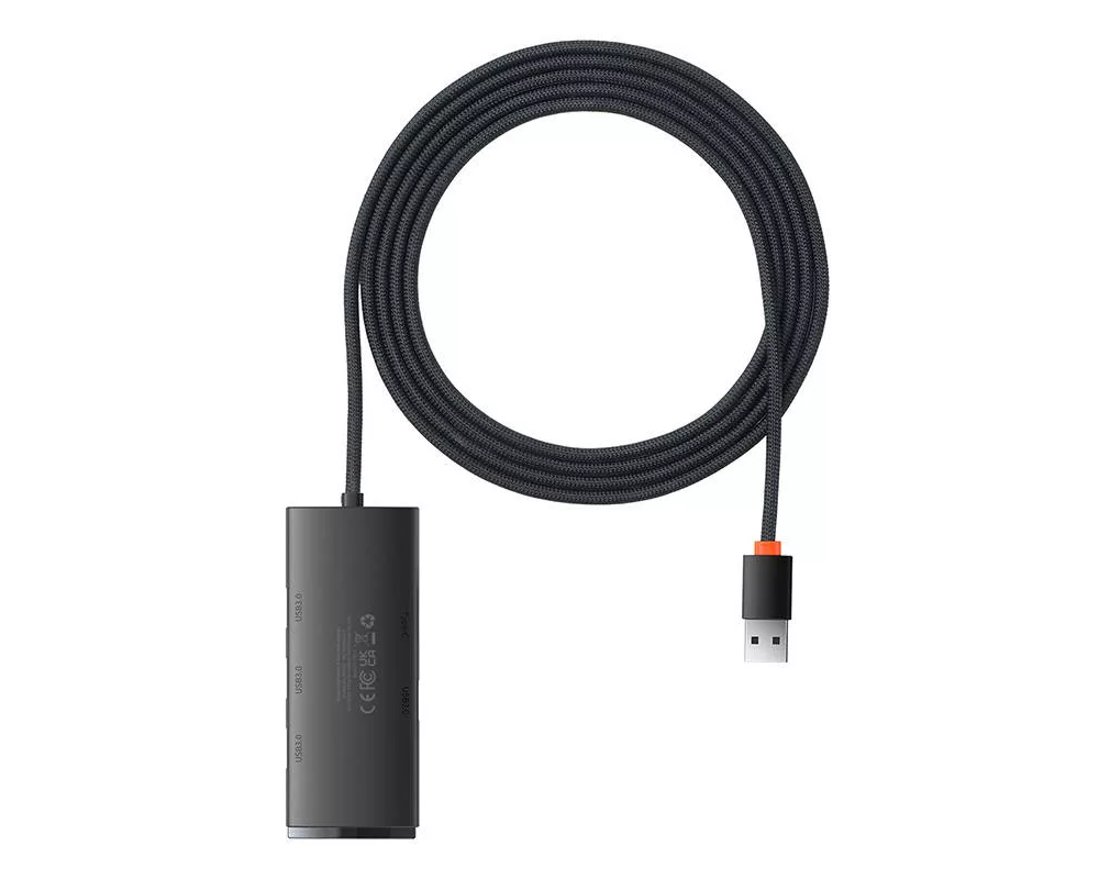 USB хъб Мултифункционален USB хъб Baseus 4 - порта USB-A към 4 x USB 3.0 WKQX080001 - черен 3