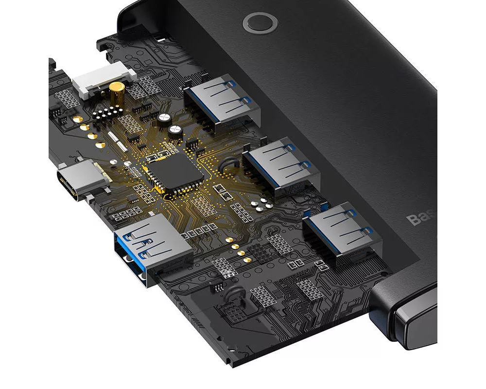 USB хъб Мултифункционален USB хъб Baseus 4 - порта USB-A към 4 x USB 3.0 WKQX080001 - черен 6