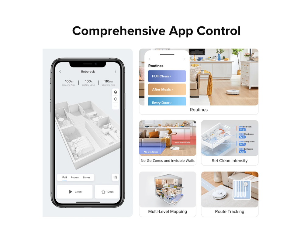 Смарт прахосмукачка Roborock Q7Max - бяла 8