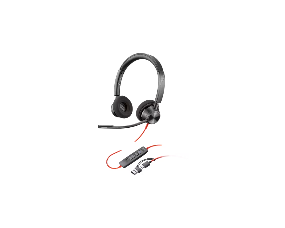 Слушалки HP Poly Blackwire 3320 Stereo Microsoft Teams Certified USB-C Headset +USB-C 3