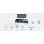 Switch (Комутатор) TP-Link TL-SG1006PP 6-портов гигабитов настолен с 3-порта PoE+ и 1-порта PoE++ 5