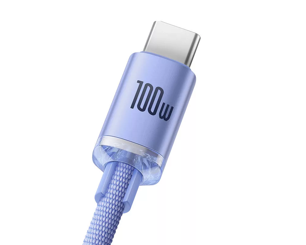 Кабел Кабел Baseus Crystal Shine USB Type A към USB Type C 100W 2м CAJY000505 - лилав 6