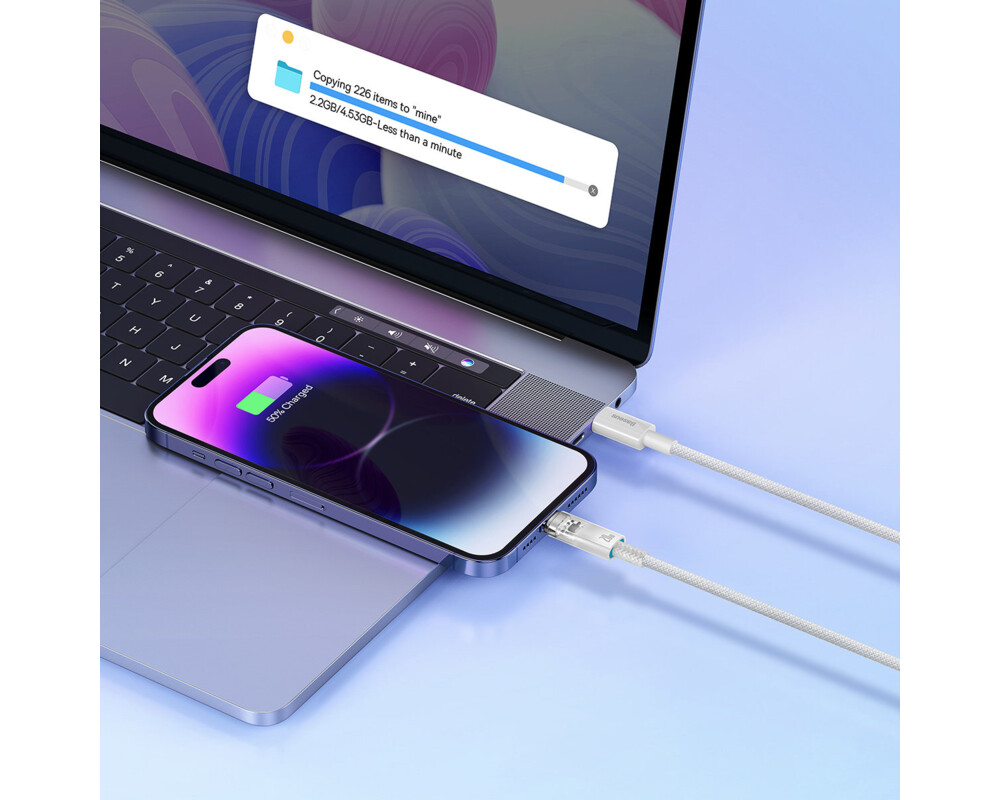Кабел Baseus Explorer Series USB-C - Lightning 20W 2 м CATS010302 - бял 11