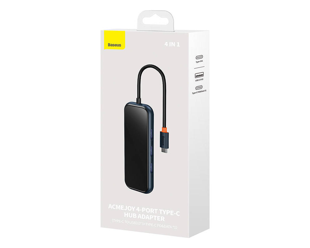 USB хъб Baseus AcmeJoy WKJZ010013 4-портов USB-C към 3xUSB 3.0 + USB-C PD - тъмносив 10