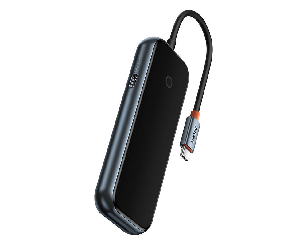 USB хъб Baseus AcmeJoy WKJZ010013 4-портов USB-C към 3xUSB 3.0 + USB-C PD - тъмносив 3