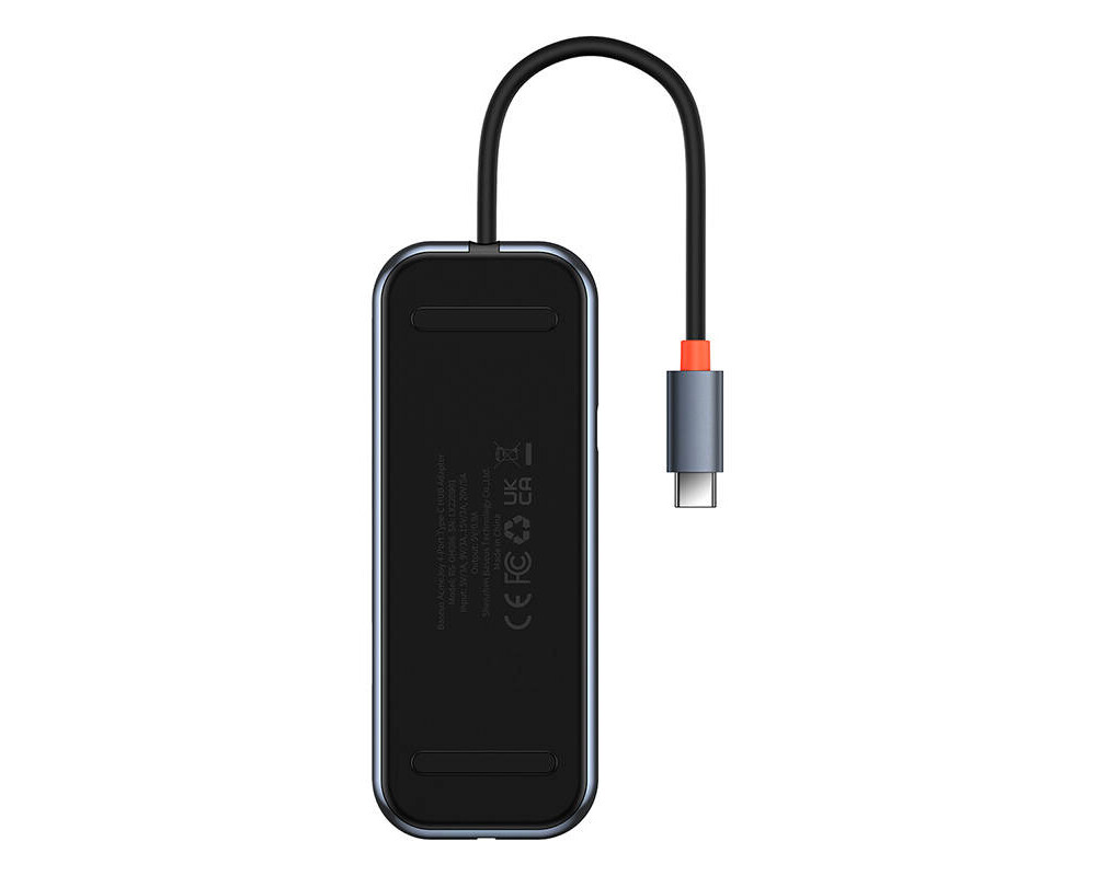 USB хъб Baseus AcmeJoy WKJZ010013 4-портов USB-C към 3xUSB 3.0 + USB-C PD - тъмносив 9