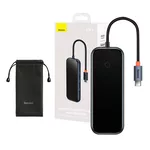 <span>USB хъб</span> Baseus AcmeJoy WKJZ010013 4-портов USB-C към 3xUSB 3.0 + USB-C PD - тъмносив <span class='catalog-num-in-name'>WKJZ010013</span> - 