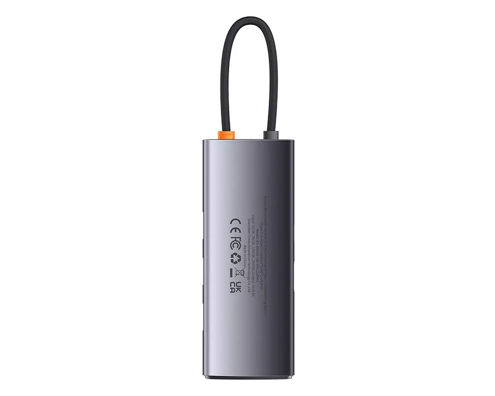 USB хъб Baseus Metal Gleam Series 6в1 USB Type C към 3x USB 3.0 + HDMI + USB-C PD + VGA WKWG030013 - сив 3