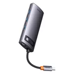 USB хъб Baseus Metal Gleam Series 6в1 USB Type C към 3x USB 3.0 + HDMI + USB-C PD + VGA WKWG030013 - сив 6