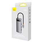 USB хъб Baseus Metal Gleam Series 6в1 USB Type C към 3x USB 3.0 + HDMI + USB-C PD + VGA WKWG030013 - сив 7