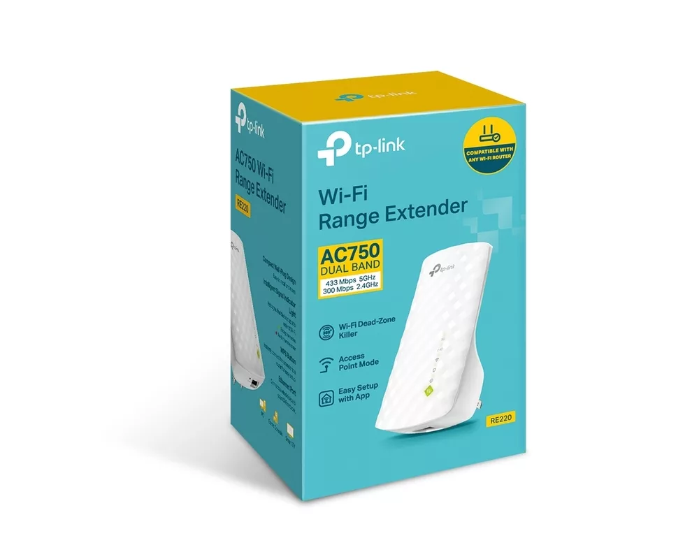 Безжичен усилвател Удължител на обхват TP-Link RE220 AC750 EOL 6