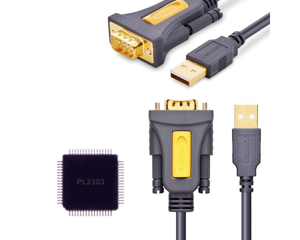 Кабел Кабел Ugreen USB-A към DB9 RS-232 1,5 м CR104 - сив 2