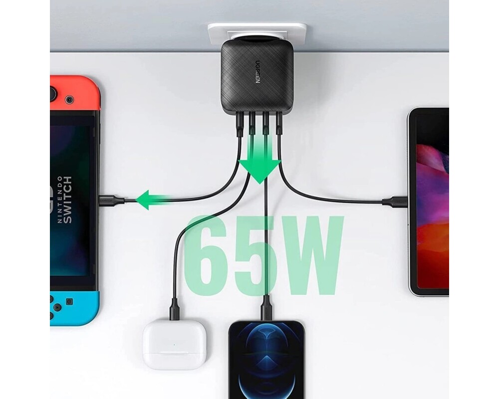 Зарядно Ugreen универсално за стена Charger Wall 65W GaN CD224 16