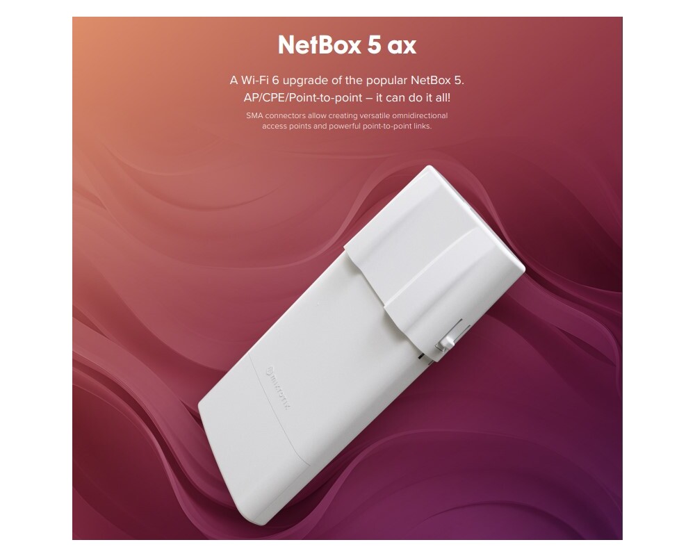 Access point (Точка за достъп) Устройство за външна употреба MikroTik NetBox 5 ax, 10/100/1000, 5GHz 13
