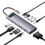 USB хъб Baseus 11 в 1 StarJoy Metal Glam Series Type-C към HDMI +VGA + 3 x USB 3.0 + USB 2.0+USB-C PD + RJ45 + SD/TF +3,5мм B00030709811-00 - тъмносив 4