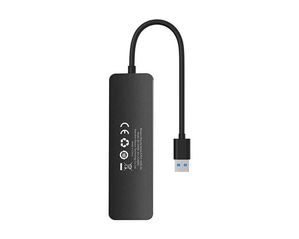 USB хъб Baseus 4 в 1 UltraJoy Lite USB-А към USB 3.0, 15 см B0005280B111-00 - черен 3