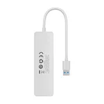 USB хъб Baseus 4 в 1 UltraJoy Lite USB-А към USB 3.0, 15 см B0005280B211-00 - бял 3