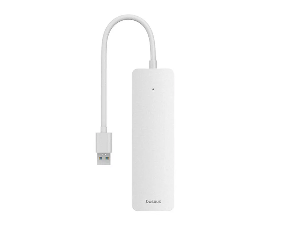USB хъб Baseus 4 в 1 UltraJoy Lite USB-А към USB 3.0, 15 см B0005280B211-00 - бял 2