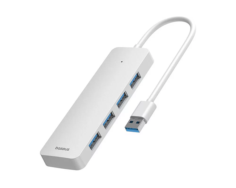 USB хъб Baseus 4 в 1 UltraJoy Lite USB-А към USB 3.0, 15 см B0005280B211-00 - бял 4