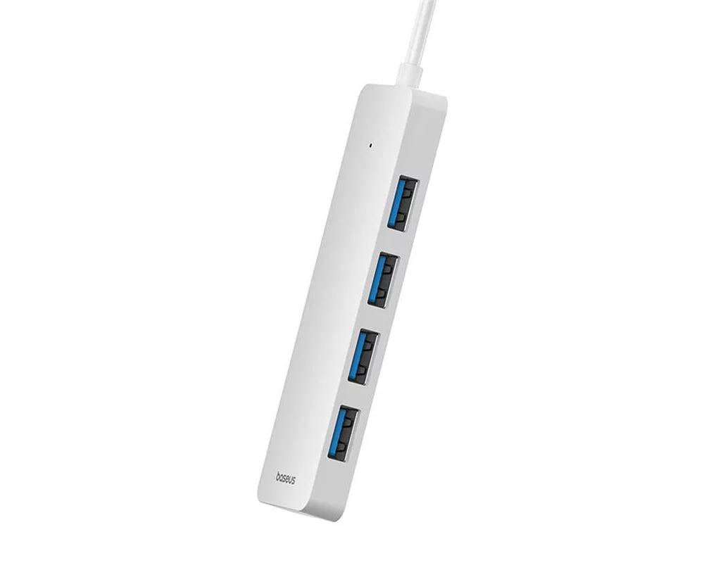 USB хъб Baseus 4 в 1 UltraJoy Lite USB-А към USB 3.0, 15 см B0005280B211-00 - бял 5