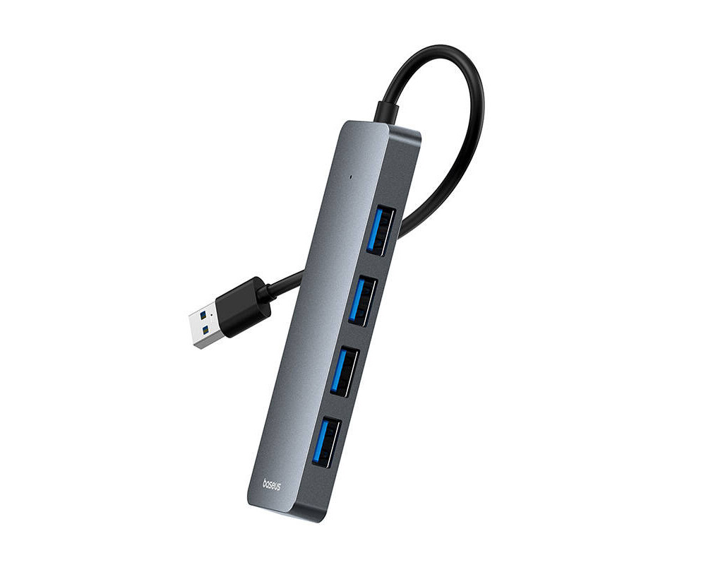 USB хъб Baseus 4 в 1 UltraJoy Lite USB-А към USB 3.0, 15 см B0005280B811-00 - сив 4