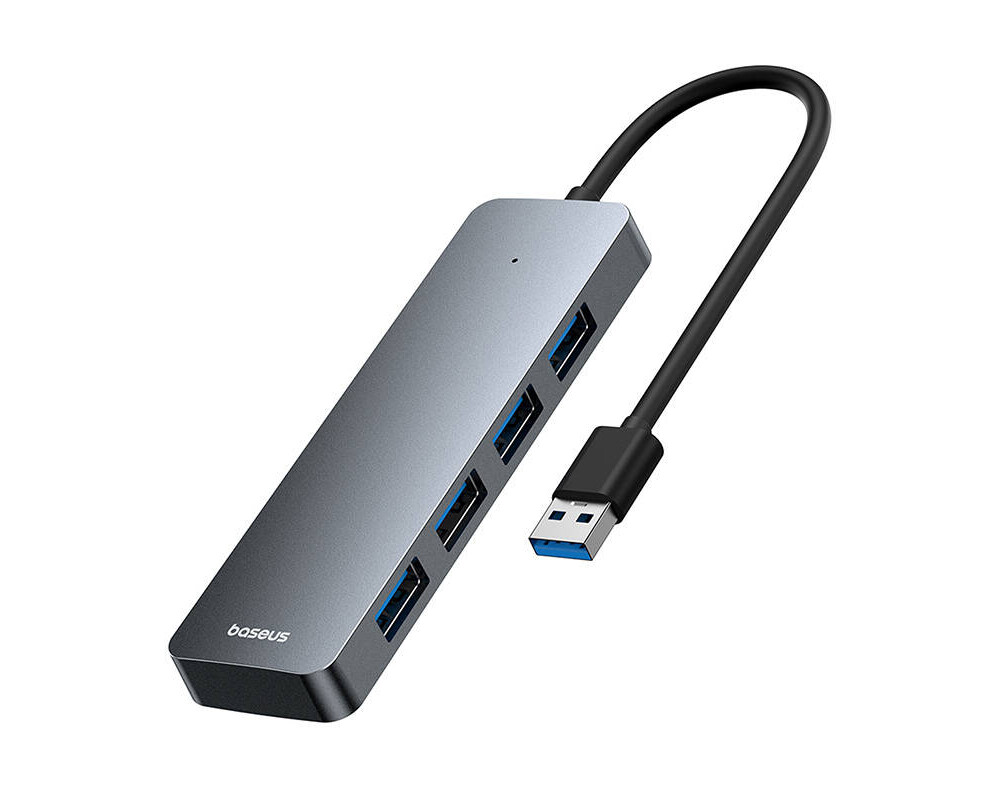 USB хъб Baseus 4 в 1 UltraJoy Lite USB-А към USB 3.0, 15 см B0005280B811-00 - сив 3
