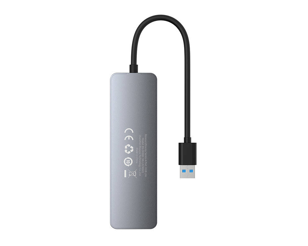 USB хъб Baseus 4 в 1 UltraJoy Lite USB-А към USB 3.0, 15 см B0005280B811-00 - сив 2