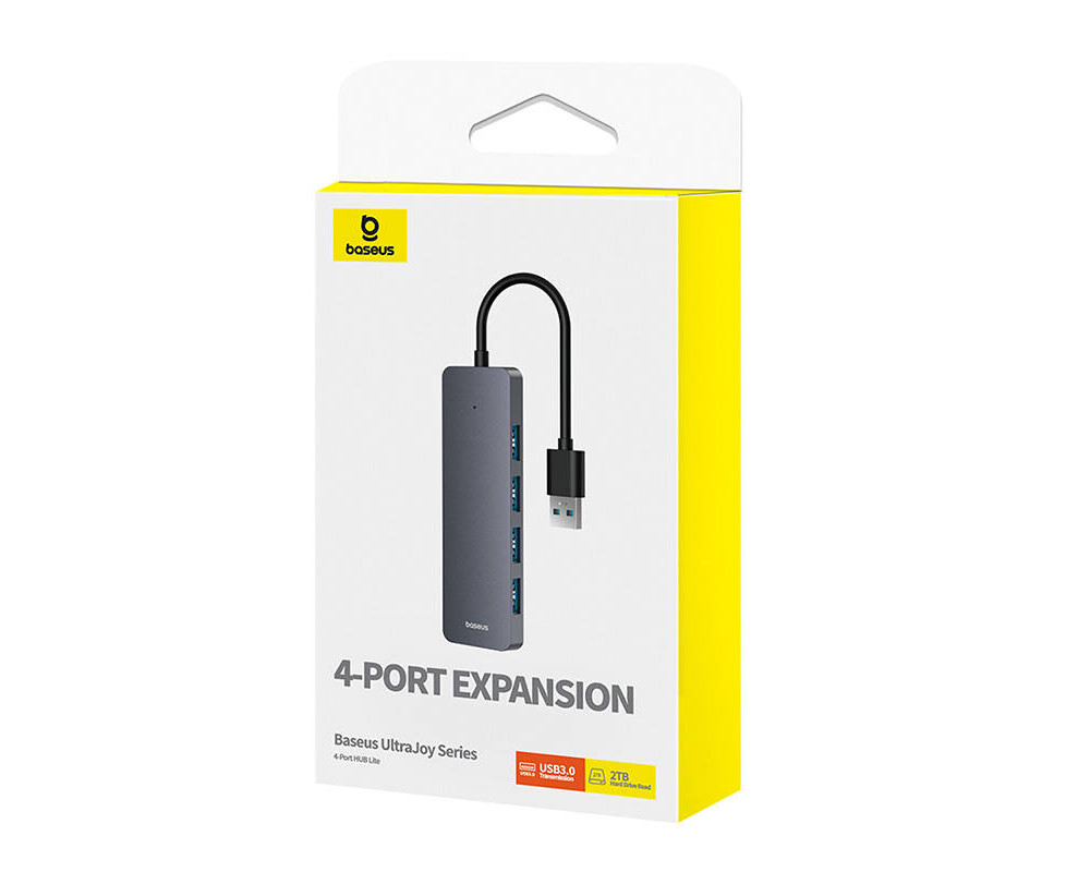 USB хъб Baseus 4 в 1 UltraJoy Lite USB-А към USB 3.0, 15 см B0005280B811-00 - сив 7