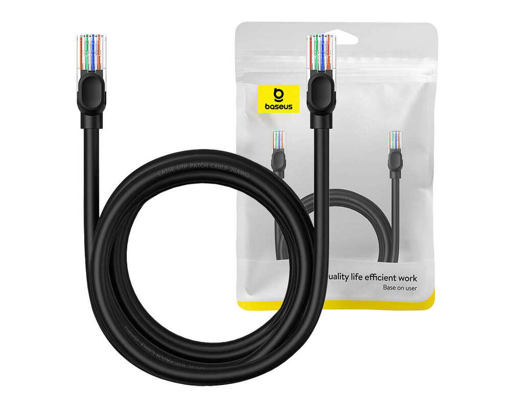Мрежов кабел Baseus RJ45, Cat.5, 3 м B00133206111-04 - черен