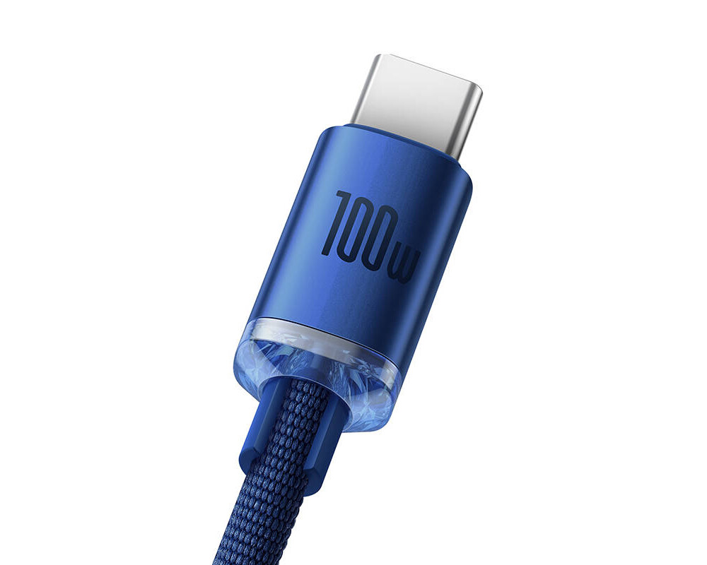 Кабел Кабел Baseus Crystal Shine USB Type A към USB Type C 100W 2м CAJY000503 - син 4