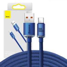  Кабел Baseus Crystal Shine USB Type A към USB Type C 100W 2м CAJY000503 - син 705071 CAJY000503 на топ цена - PIC.bg